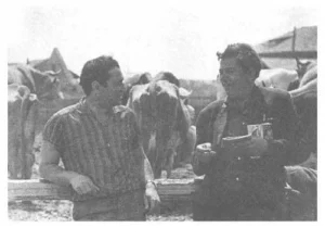 1969. Уладзімір Караткевіч і Арсень Ліс на Прыпяці