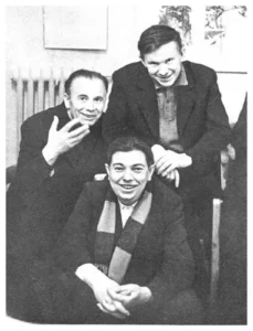 1973. Караткевіч, Быкаў і Аўрамчык у рэдакцыі часопіса “Маладосць”